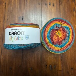 Caron Big Cakes‎ Yarn Toffee Brickle Acrylic Blend 603 yds 2 Cakes